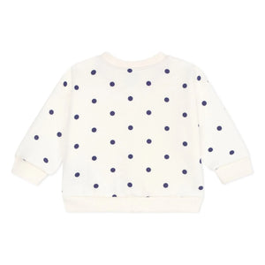 Petit Bateau - Molton Jacke mit Punkten | Ecru