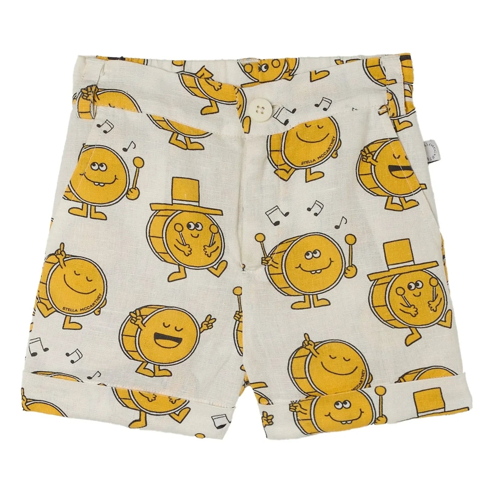 Stella McCartney Kids – Musik-Shorts Leinen und Bio-Baumwolle | Elfenbein