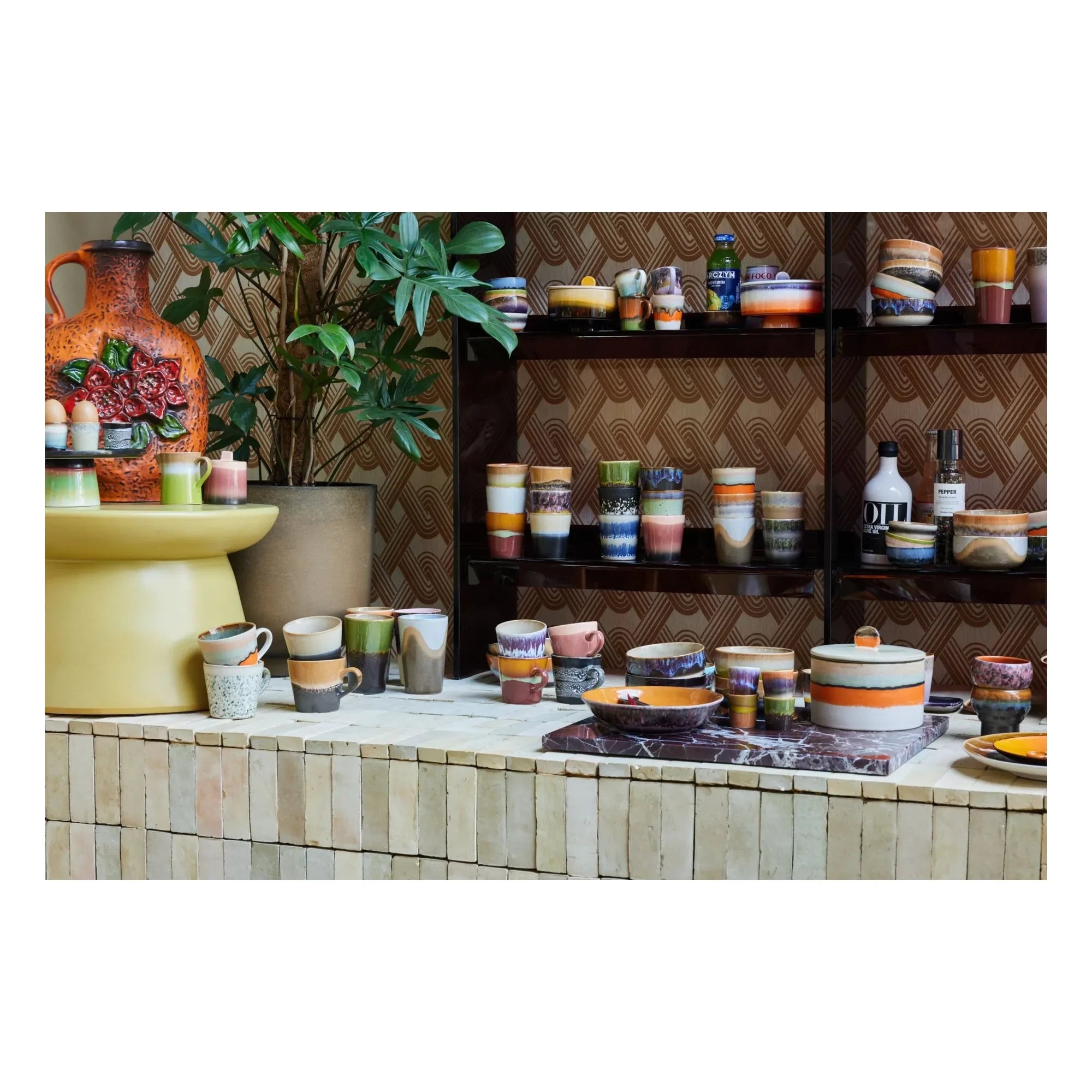 HKliving - Steingut Tasse | Orange