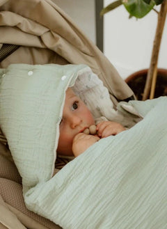 Les Petites Billes - Wendbar, Vierjahreszeiten Babybettwäsche | Aqua Grün