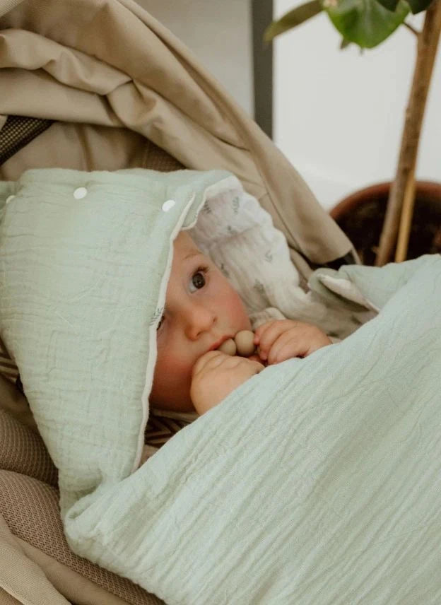 Les Petites Billes - Wendbar, Vierjahreszeiten Babybettwäsche | Aqua Grün