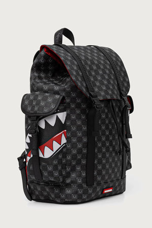 Sprayground - Schwarzer Rucksack mit Haifischen in Paris 910B9311NSZ