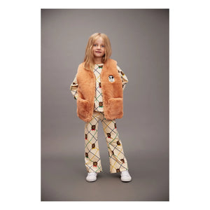 Mini Rodini - Karierte Bio-Baumwoll-Bärenhose | Ecru