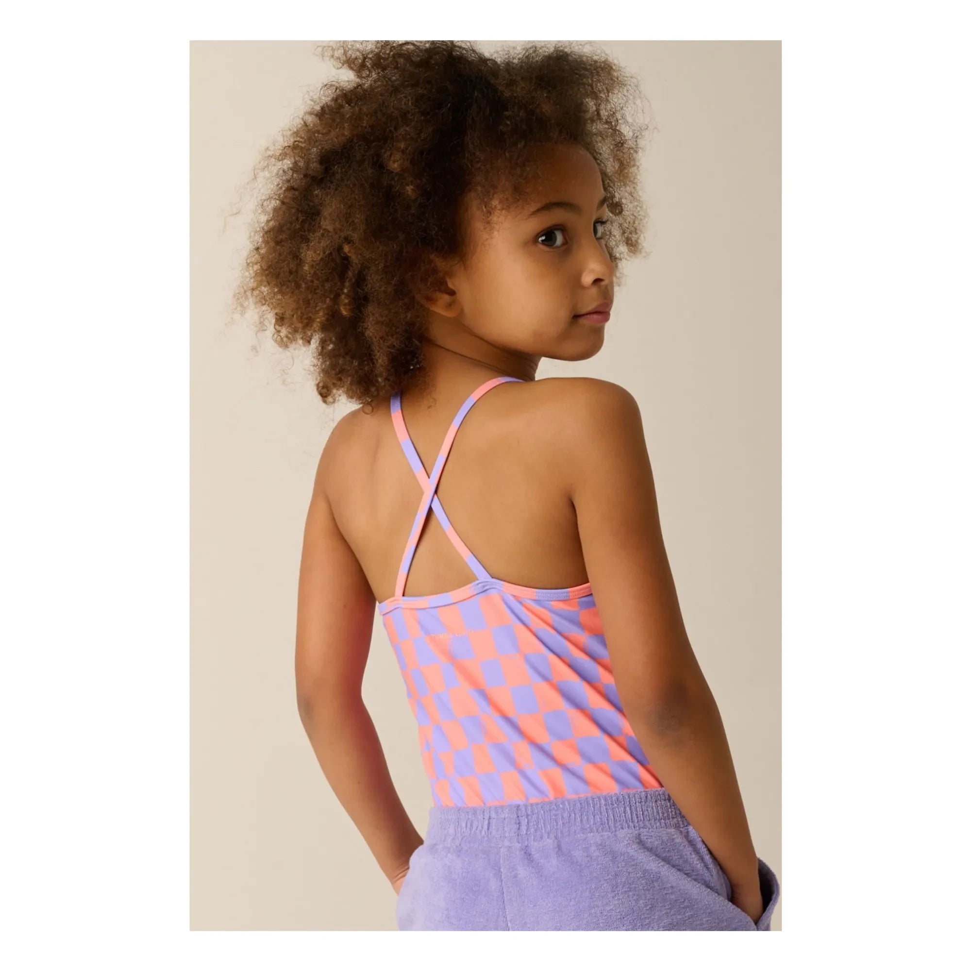 Tumble N'Dry - Alagoas Damier Badeanzug aus recycelten Fasern | Lavendel
