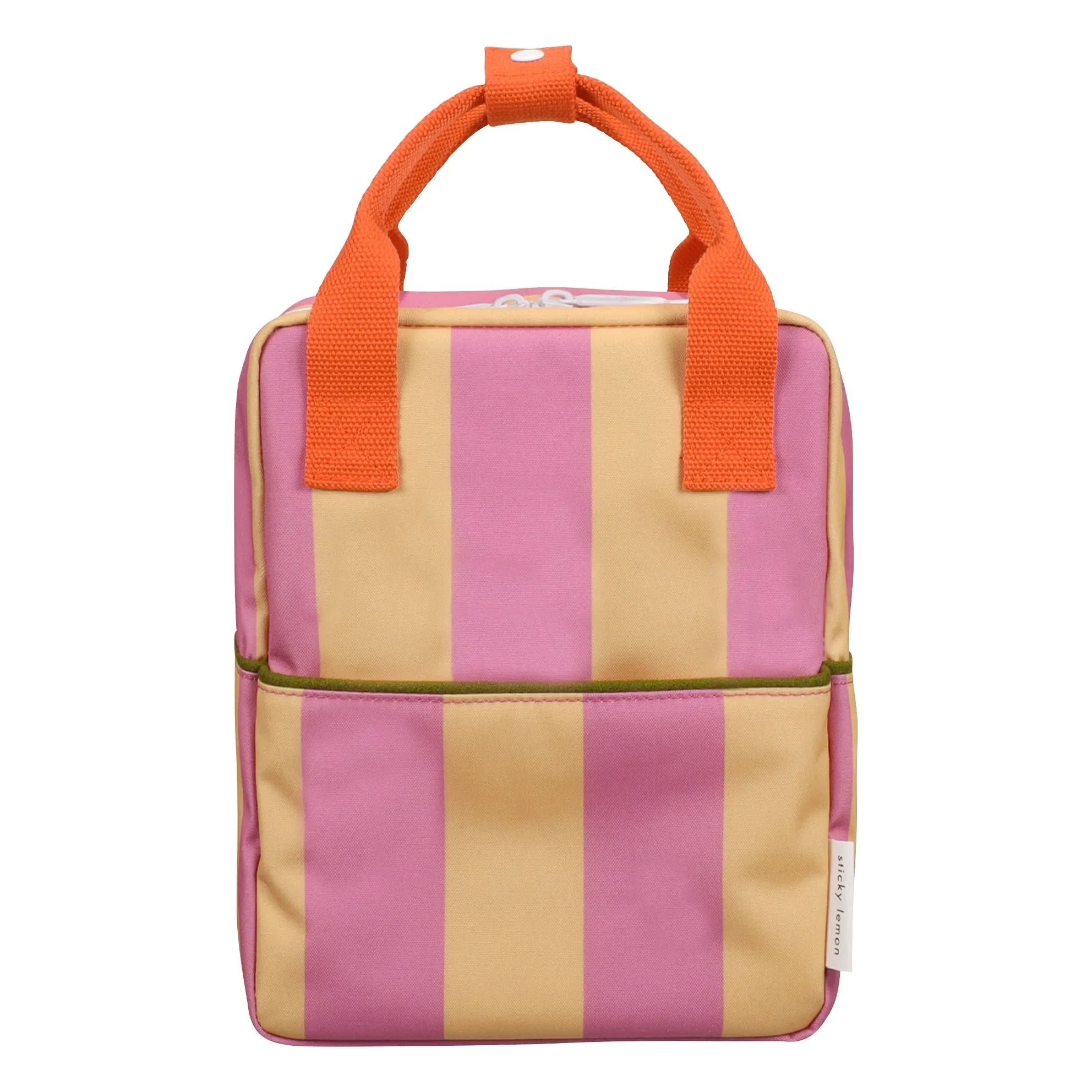 Sticky Lemon - Kleiner gestreifter Rucksack | Puderrosa