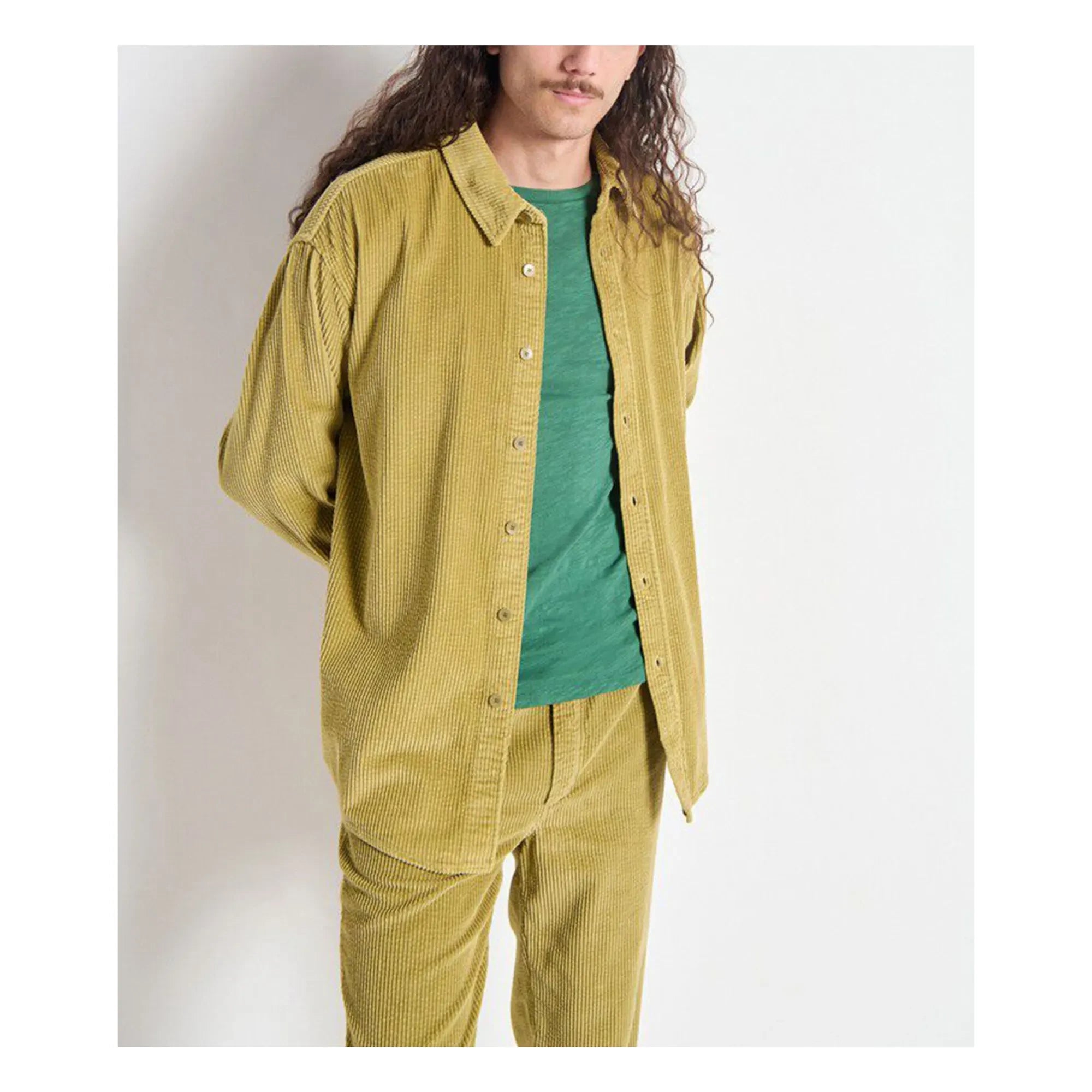 American Vintage - Padow Cordhemd | Hellkhaki