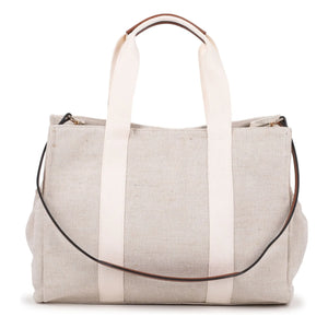 Chloé - Jute-Leinwand Wickeltasche | Weiß