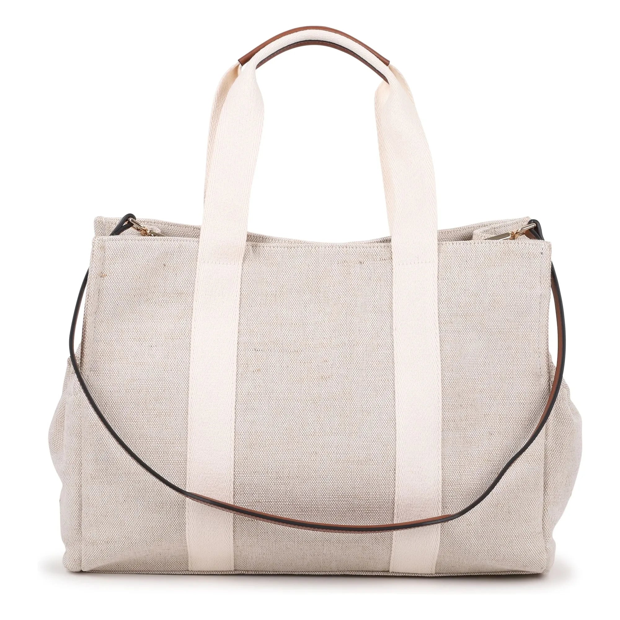 Chloé - Jute-Leinwand Wickeltasche | Weiß