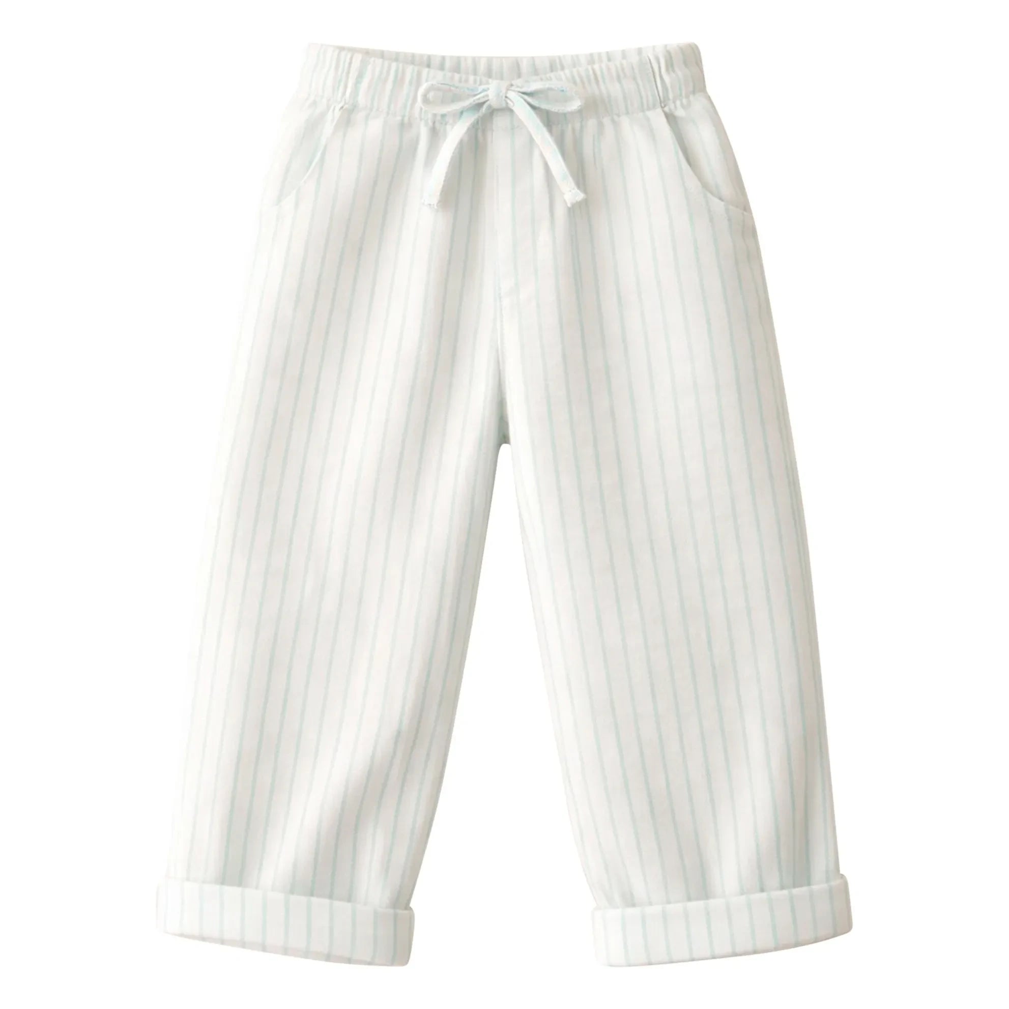 Lililotte - Paul Gestreifte Gabardine Bio-Baumwollhose | Mintgrün