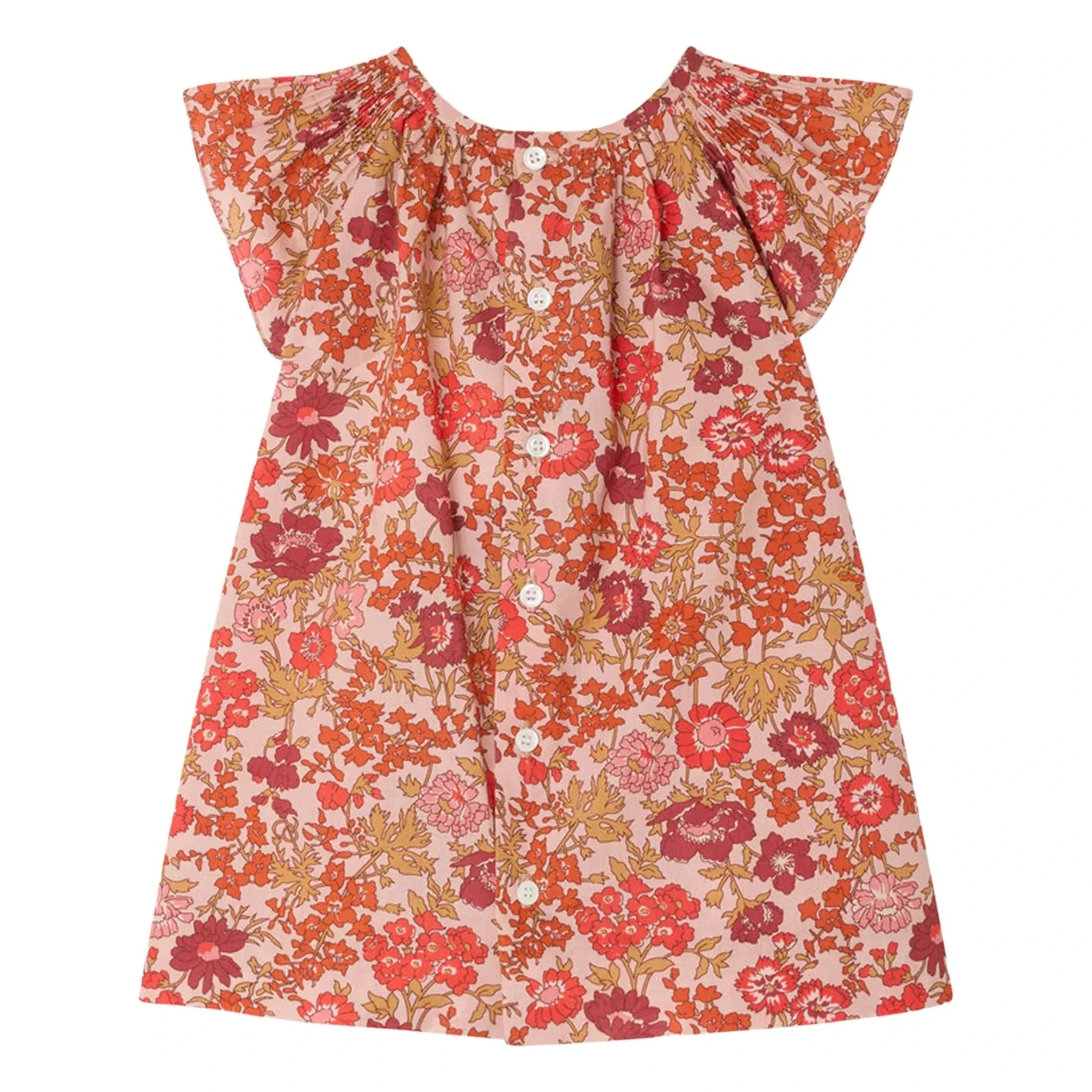 Bonpoint - Carmella Fleurie Bio-Baumwollkleid | Puderrosa