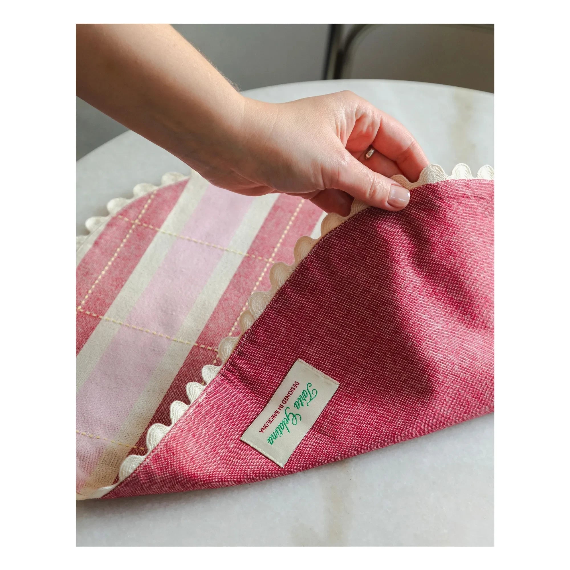 Tarta Gelatina - Platzsets aus Bio-Baumwolle – 2er-Set | Rosa