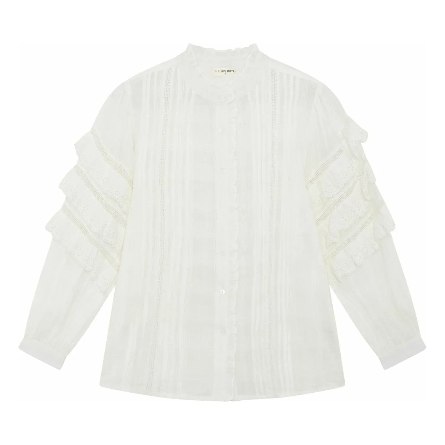 Maison Hotel – Kuba Schiffli Omara Bluse | Weiß