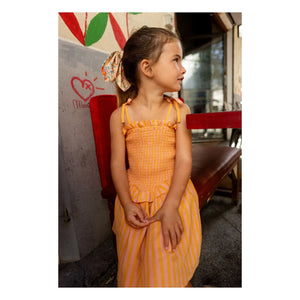 Louis Louise - Gestreiftes Eden Rüschenkleid | Orange