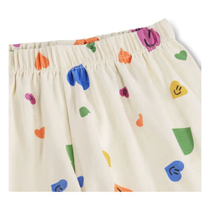 Molo - Luvis Hearts Pyjama mit Shorts aus Bio-Baumwolle | Ecru