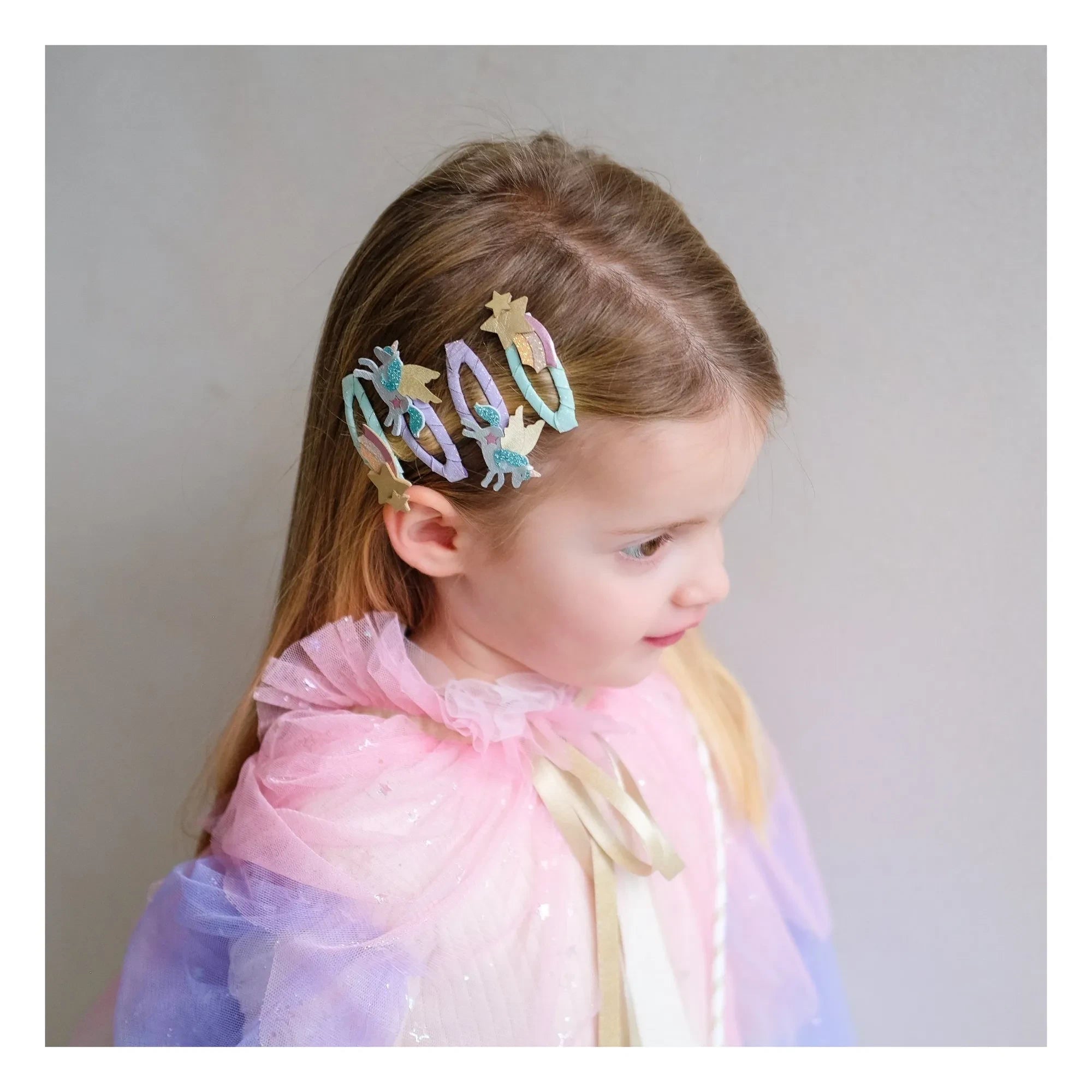 Mimi & Lula - 4er-Set Einhorn-Haarklammern | Lila