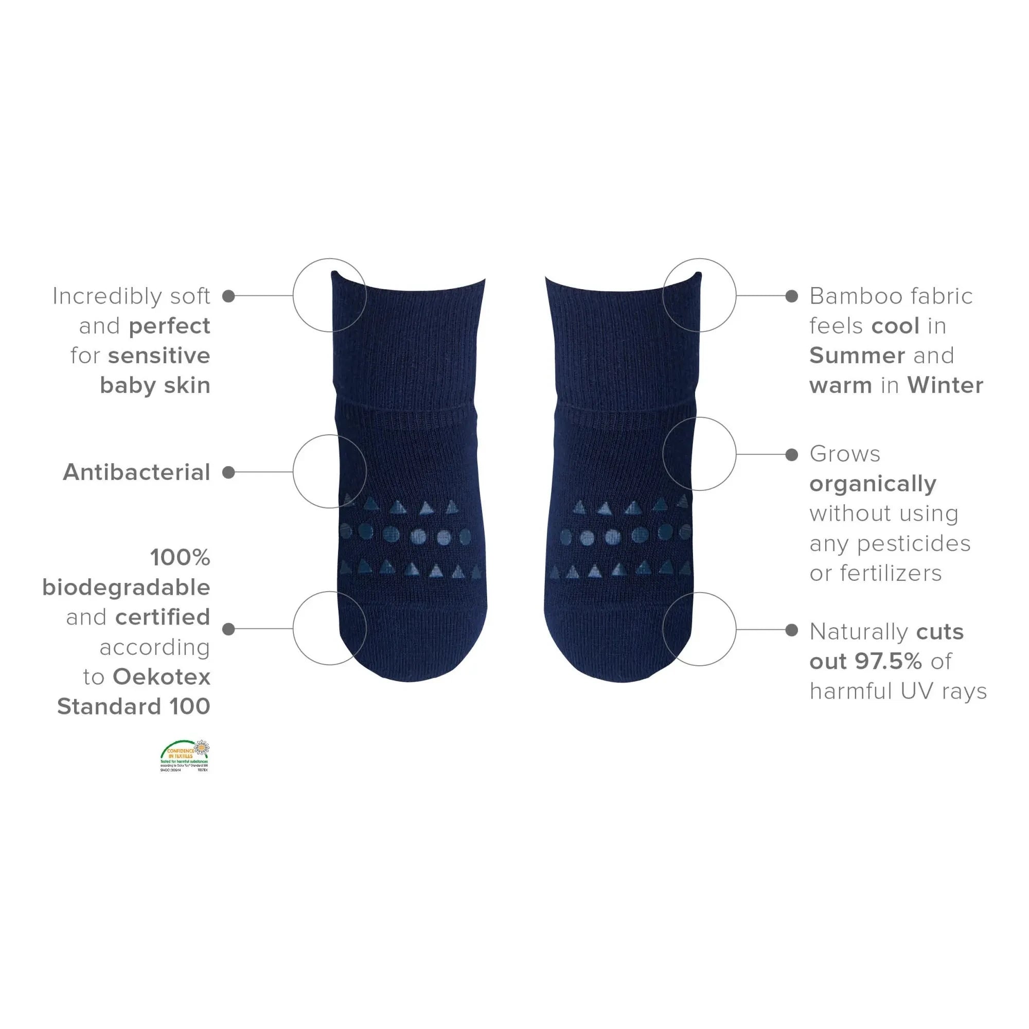 GOBABYGO - Rutschfeste Baumwollsocken | Dunkelblau