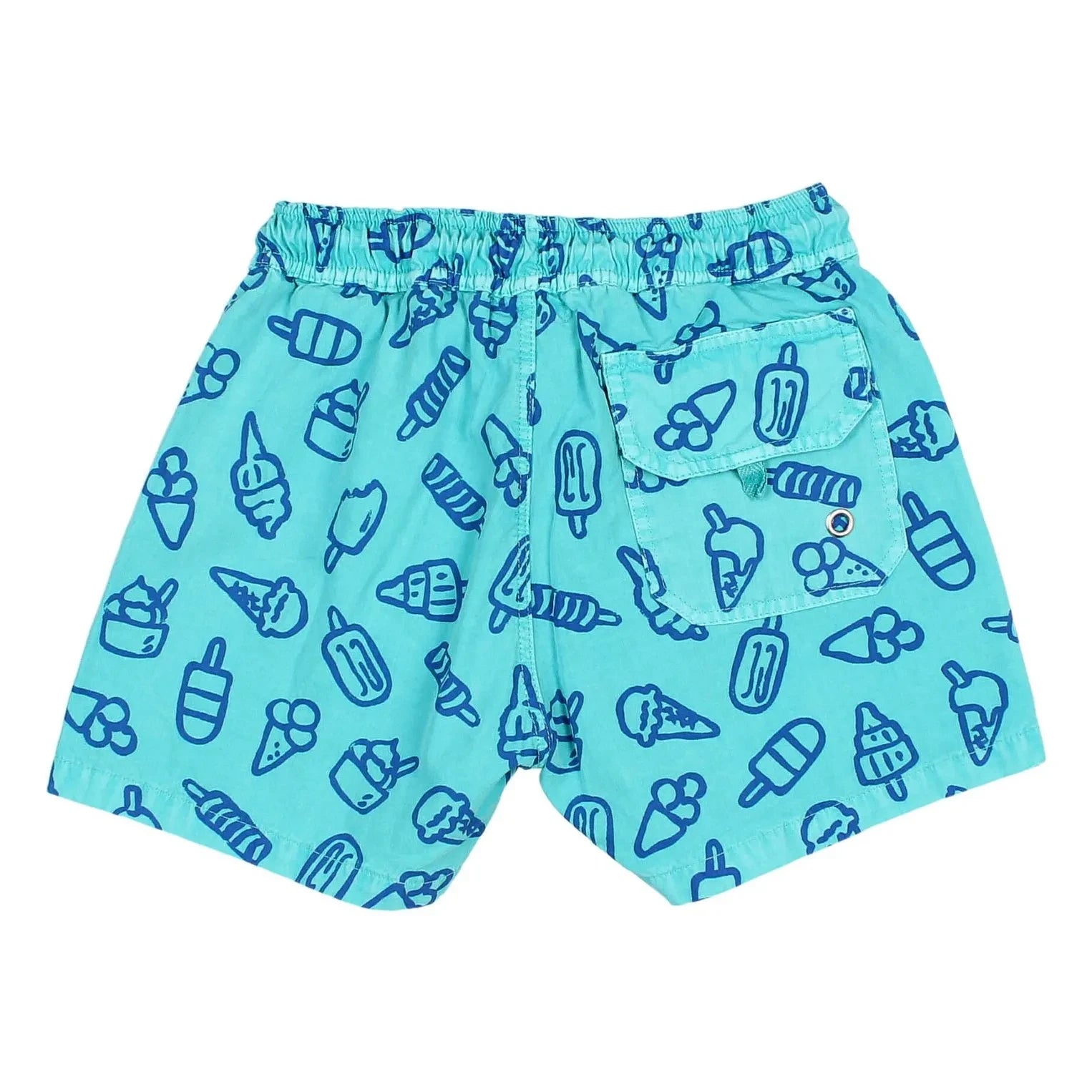 Búho - Türkis Gefrorene Bio-Baumwoll-Badeshorts