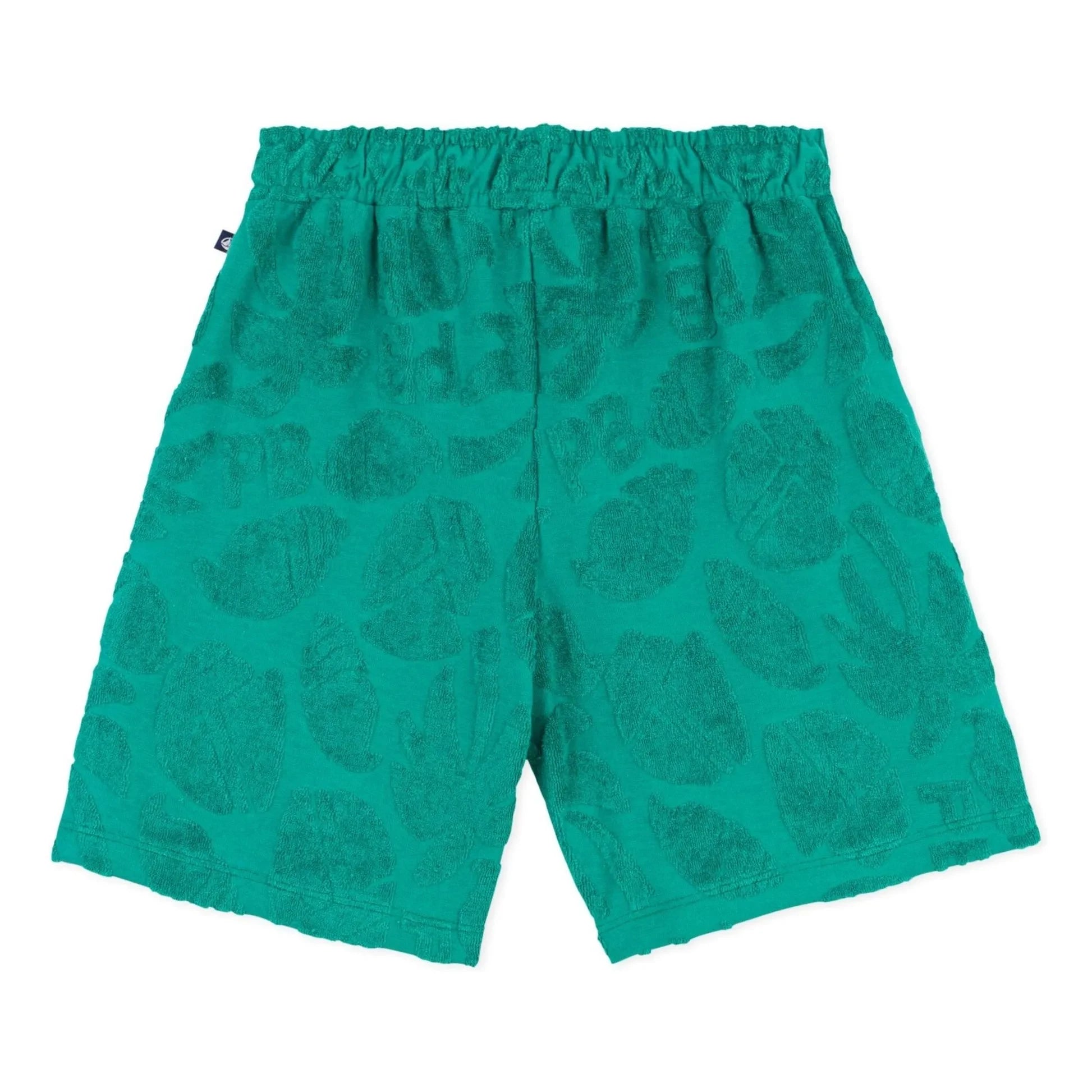 Petit Bateau – Shorts aus Frottee mit Palmenmuster aus Bio-Baumwolle | Grün