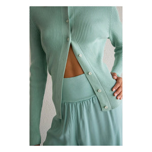 THEAVANT - Saint Etienne Gerippte Strickjacke | Wassergruen