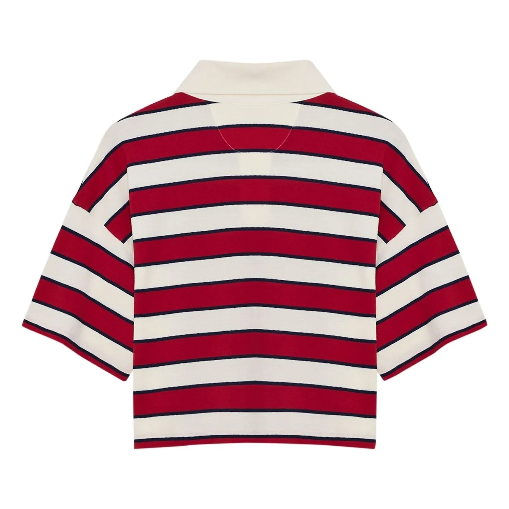 the new society - Acacia Gestreiftes Baumwoll-Polo | Rot