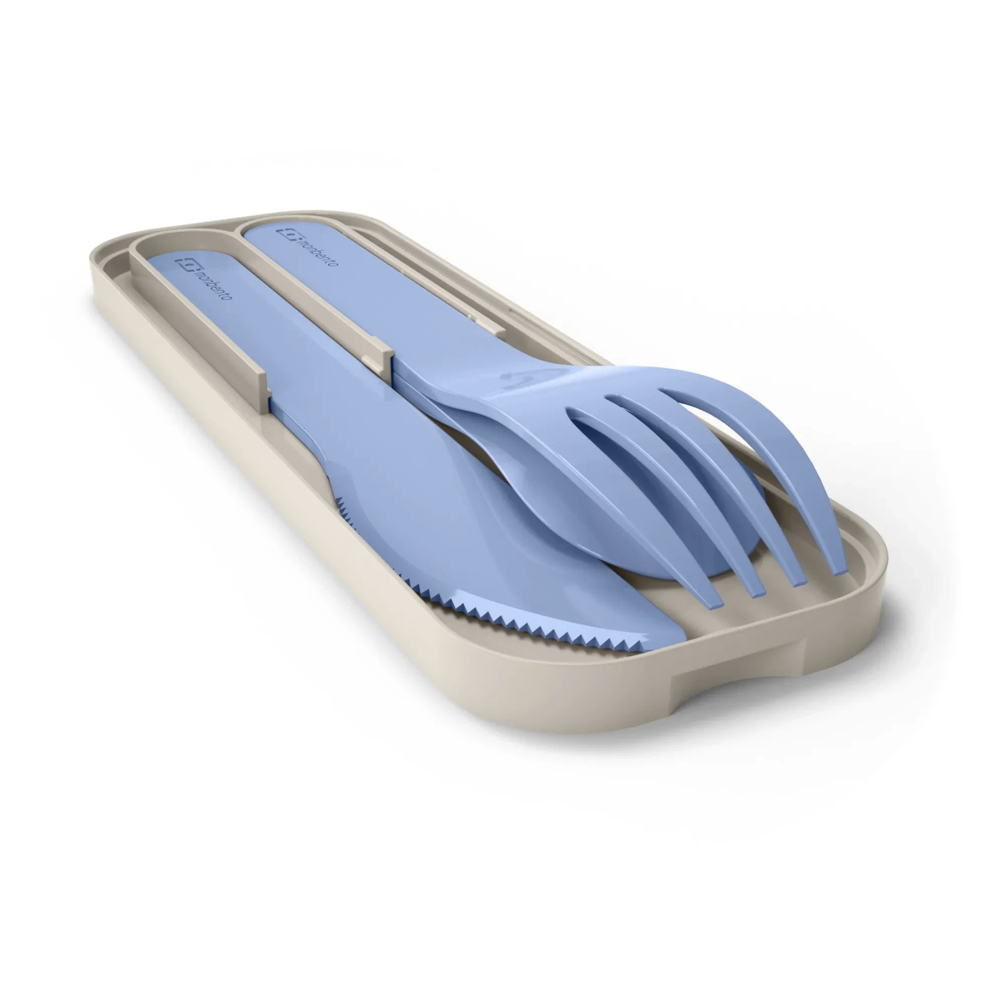 Monbento - MB Pocket Color biologisch abbaubares Besteck-Set | Hellblau