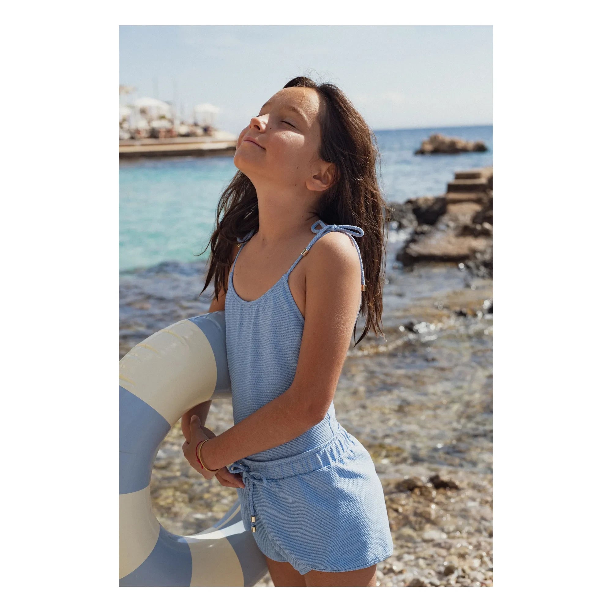 Lison Paris - Bahamas Metallic Badeshorts | Hellblau