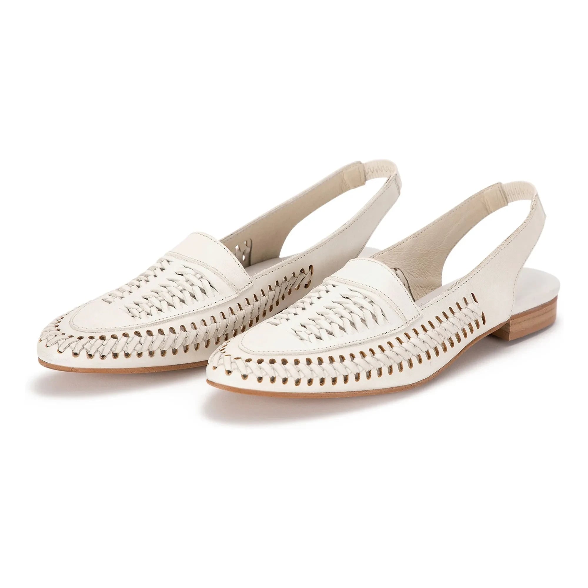 Bobo Choses - Strick-Leder-Slingback | Ecru