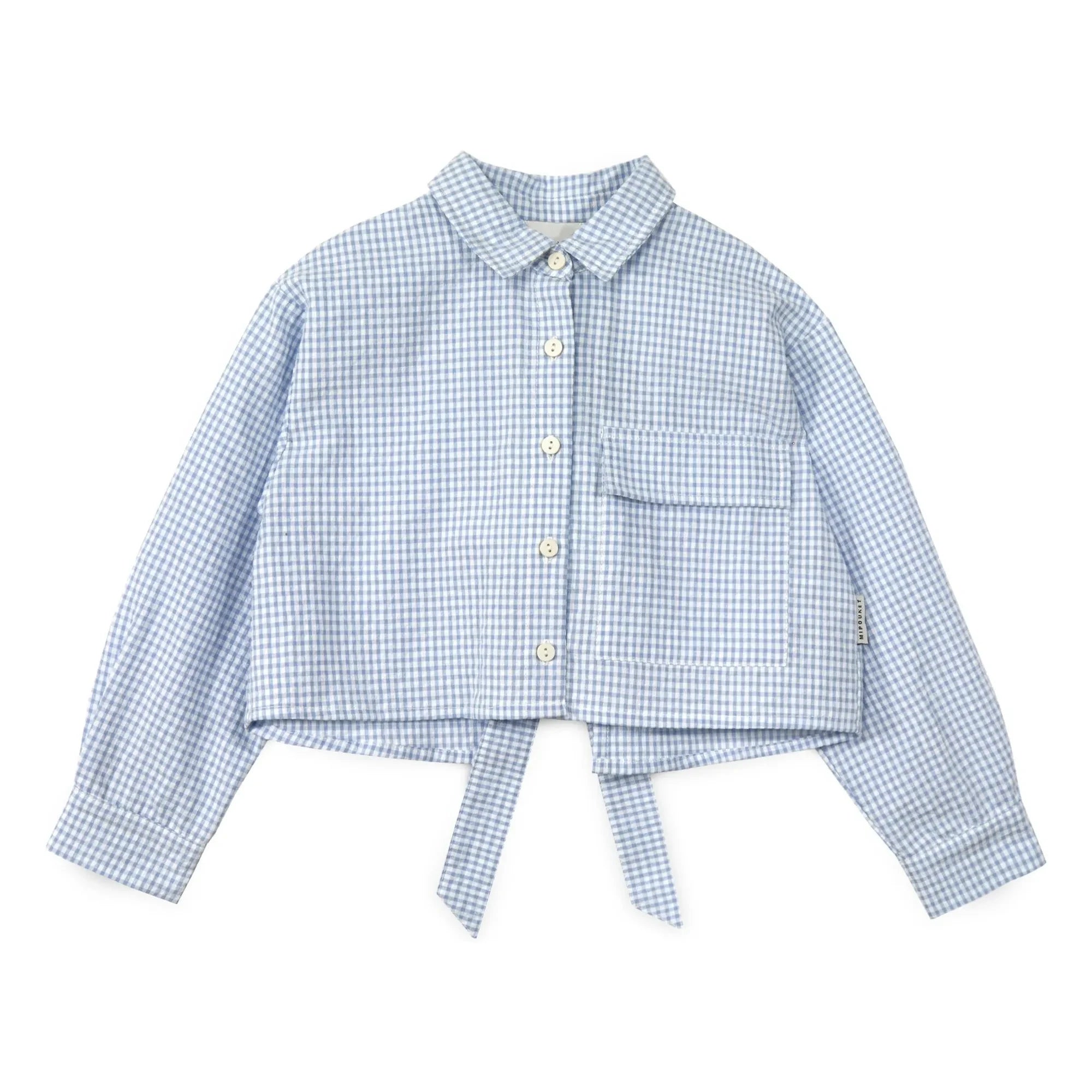 Mipounet - Sylvie Gestreifte Bluse mit Schleife | Hellblau