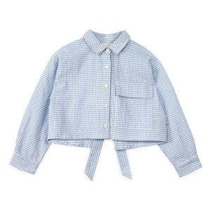Mipounet - Sylvie Gestreifte Bluse mit Schleife | Hellblau