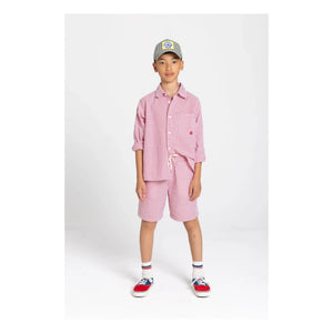 Smallable Kid - Gestreifte Tom Shorts | Kirschrot