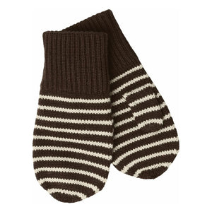 FUB - Gestreifte Merinowollhandschuhe | Braun