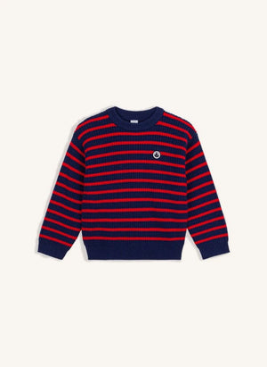 Petit Bateau - Çizgili Yün Kazak | Lacivert