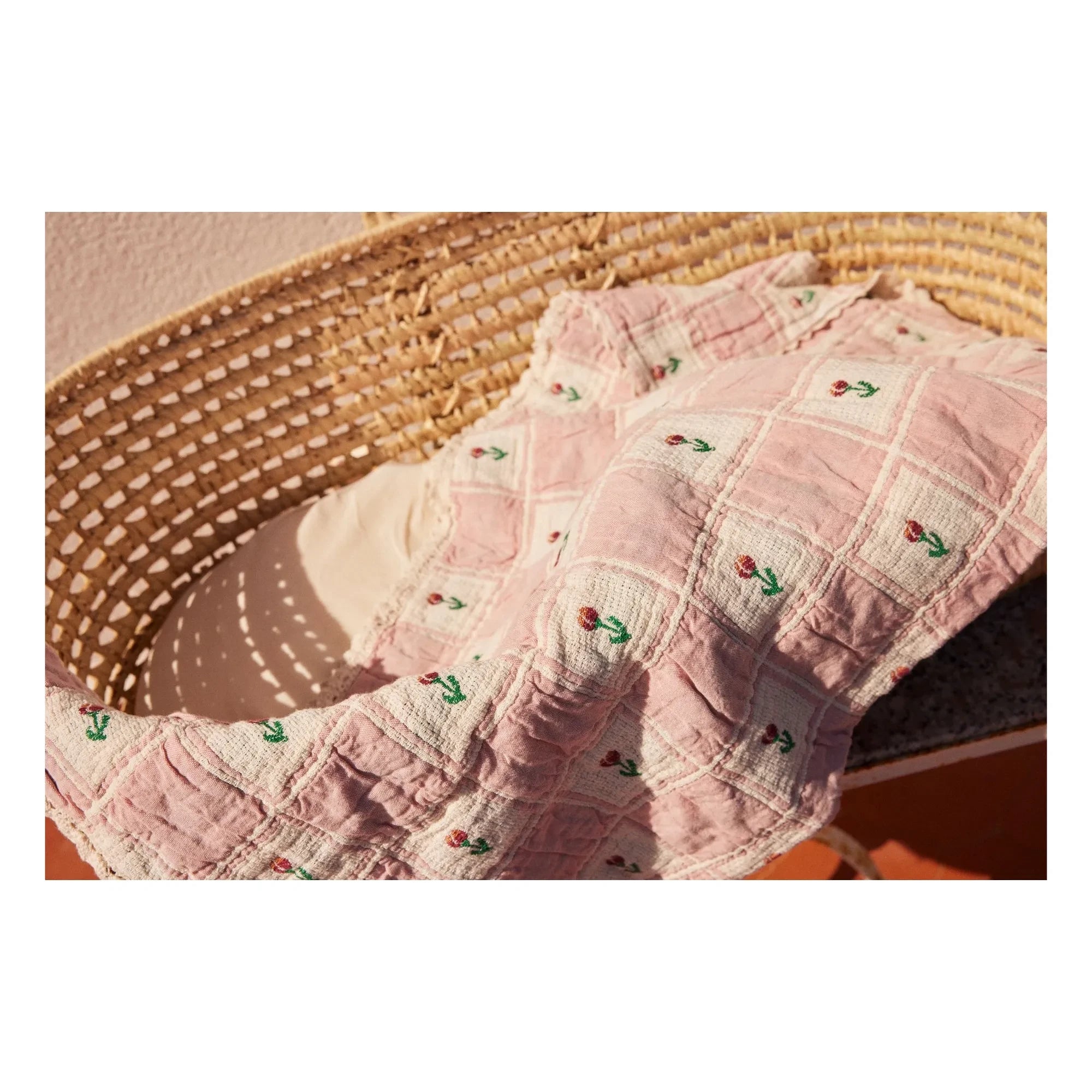 Bebe Organic - Bella Tulipes Decke aus Bio-Baumwolle | Rosa