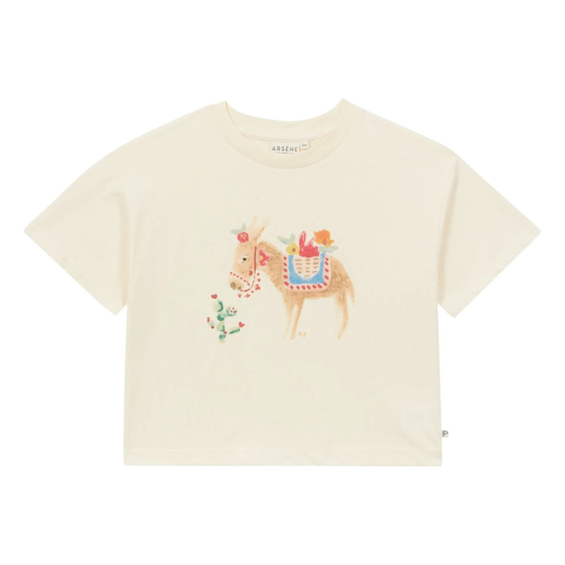 Arsène et Les Pipelettes - Pferd T-Shirt Bio-Baumwolle | Ecru