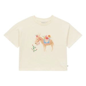 Arsène et Les Pipelettes - Pferd T-Shirt Bio-Baumwolle | Ecru