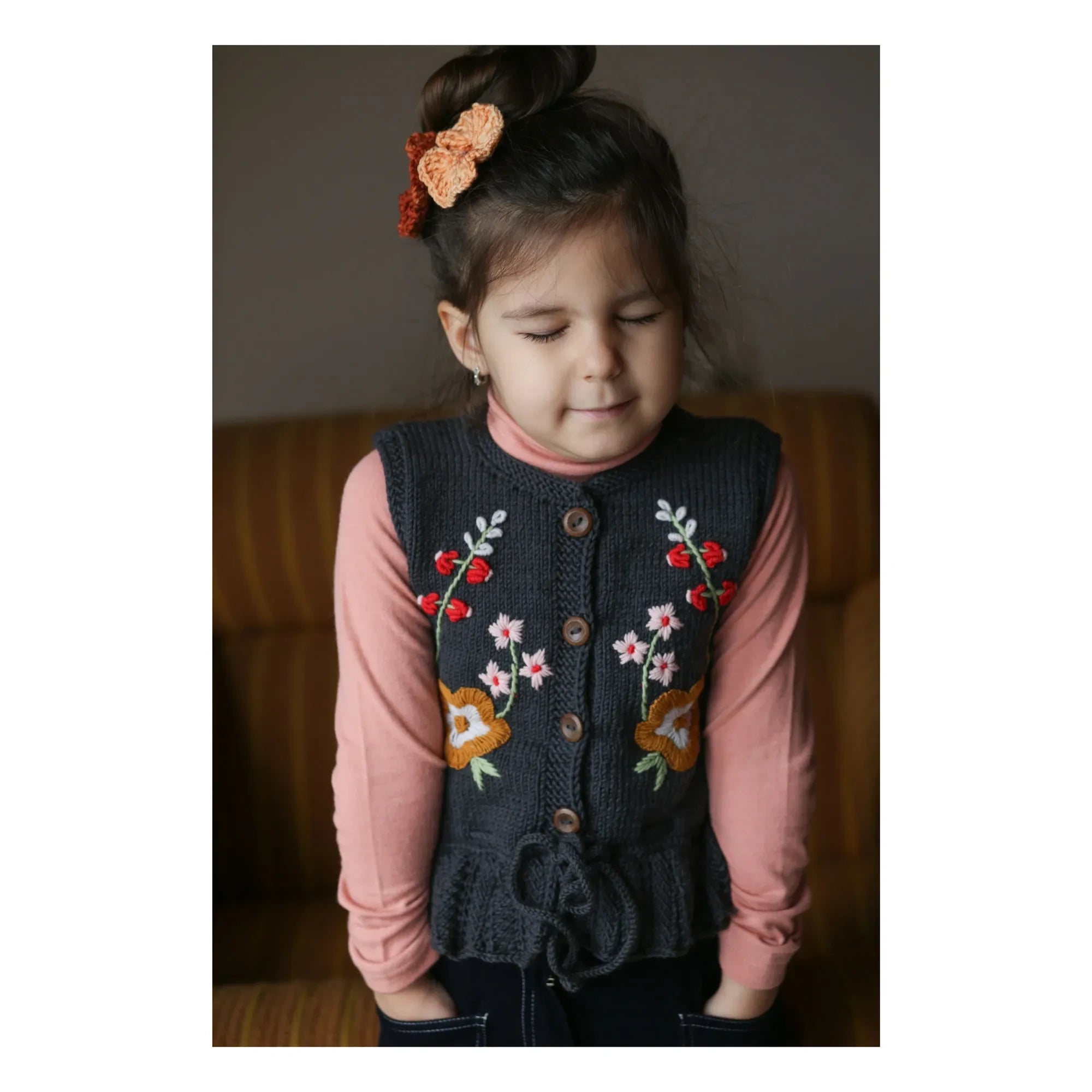 Kalinka - Stephanie Merino Yünlü Kolsuz Yelek | Kömür grisi