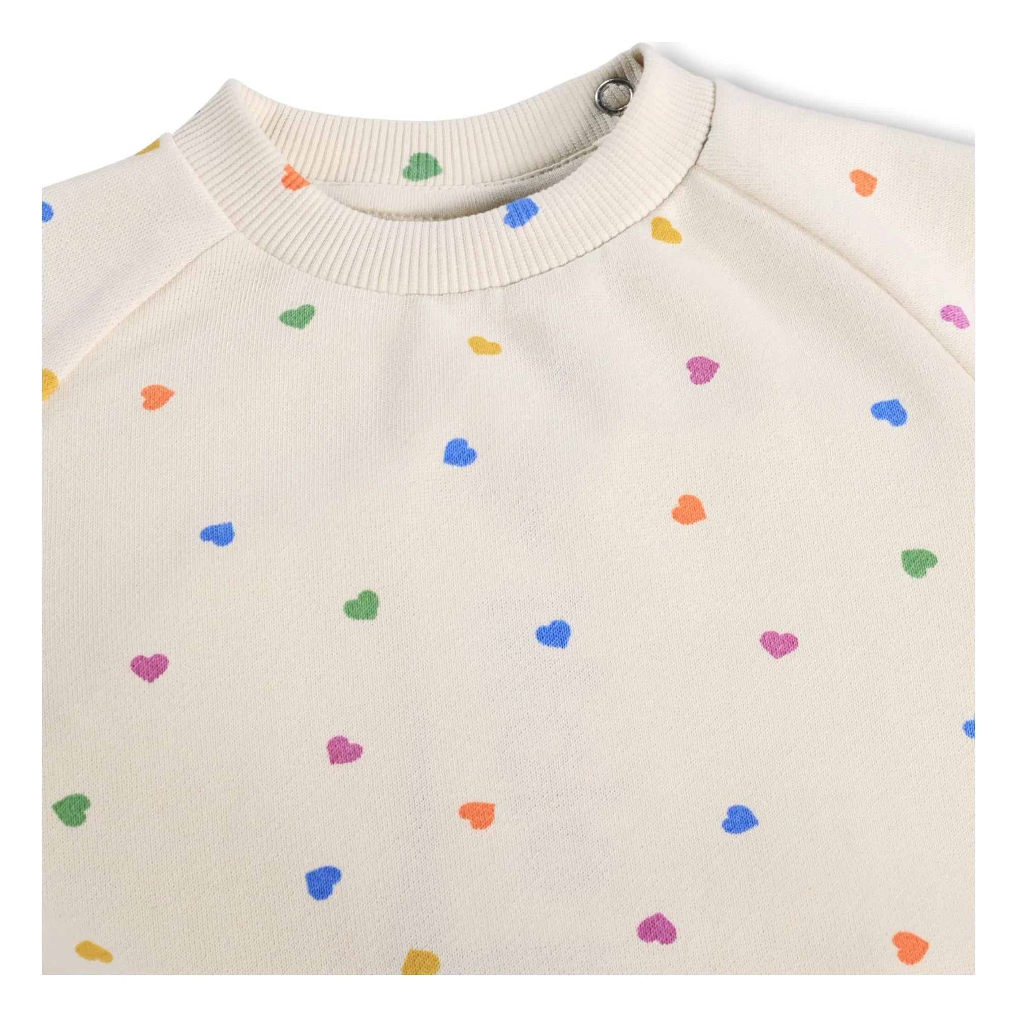 Molo – Bio-Baumwoll-Sweatshirt mit Herzstickerei | Ecru