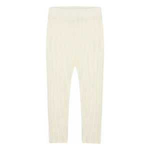 FUB - Leggings aus Bio-Baumwolle, Feinstrick, gerippt | Ecru