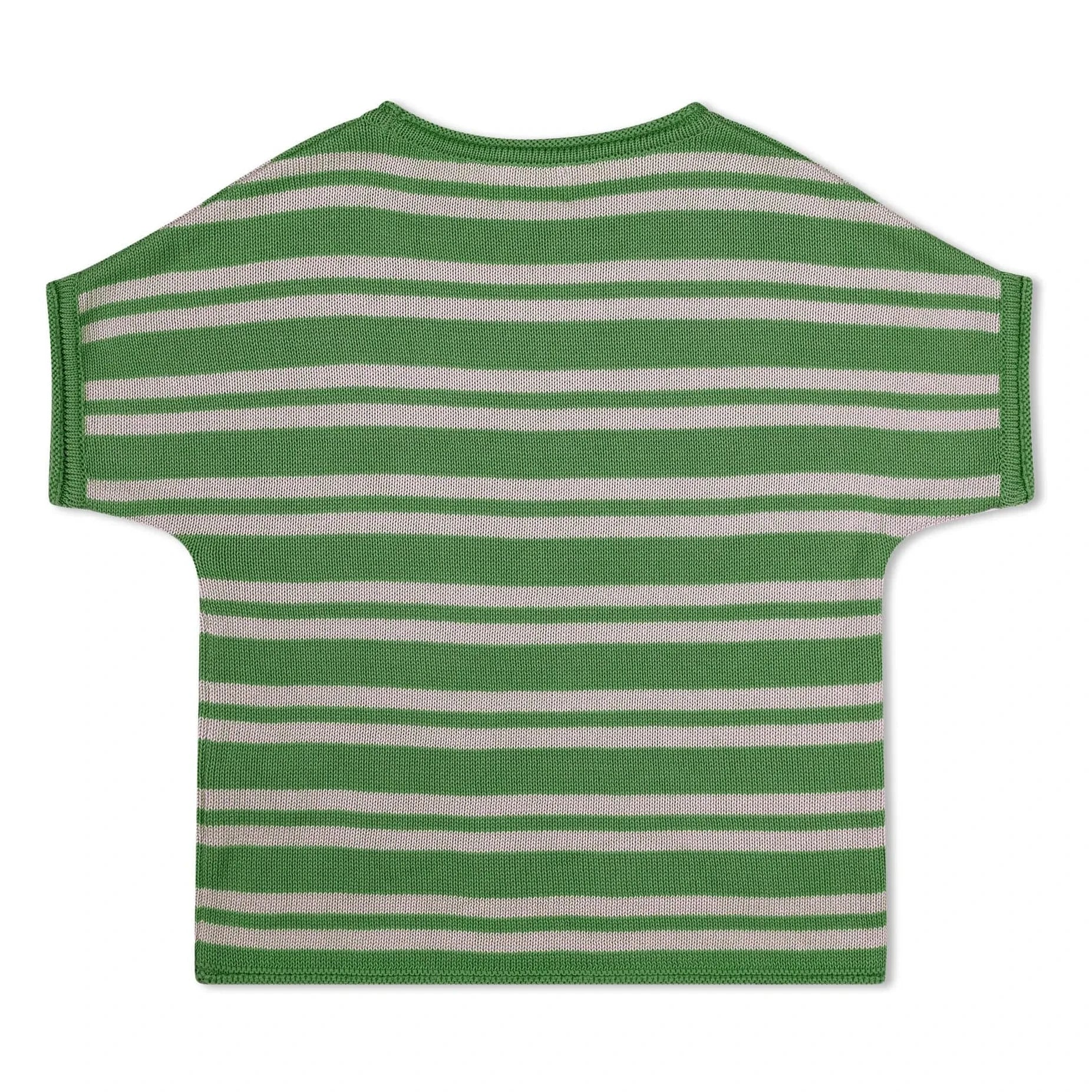 Matona – Gestreiftes T-Shirt aus dünnem Bio-Baumwollstrick | Grün