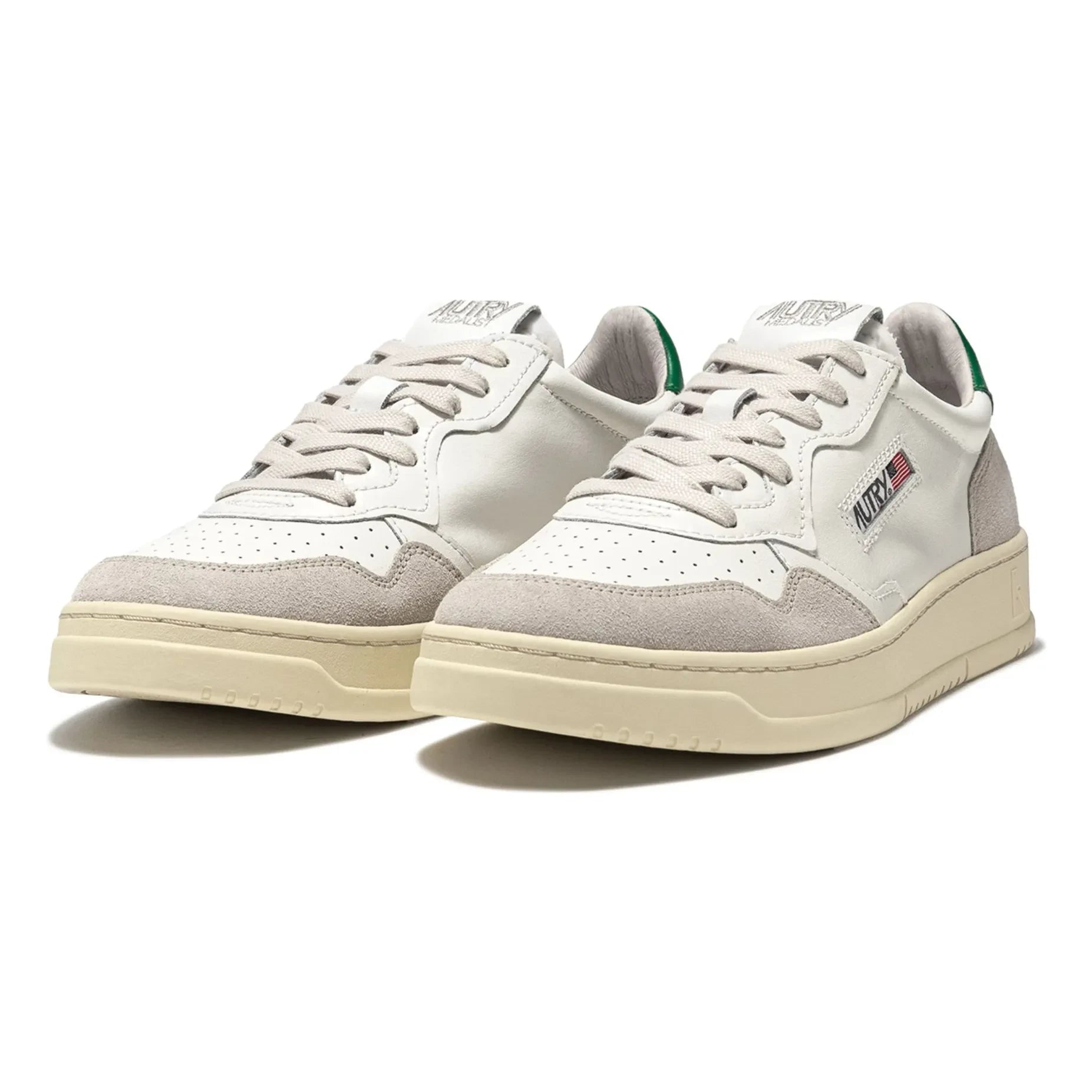 Autry - Medalist Düşük deri ve süet sneakers | Yeşil