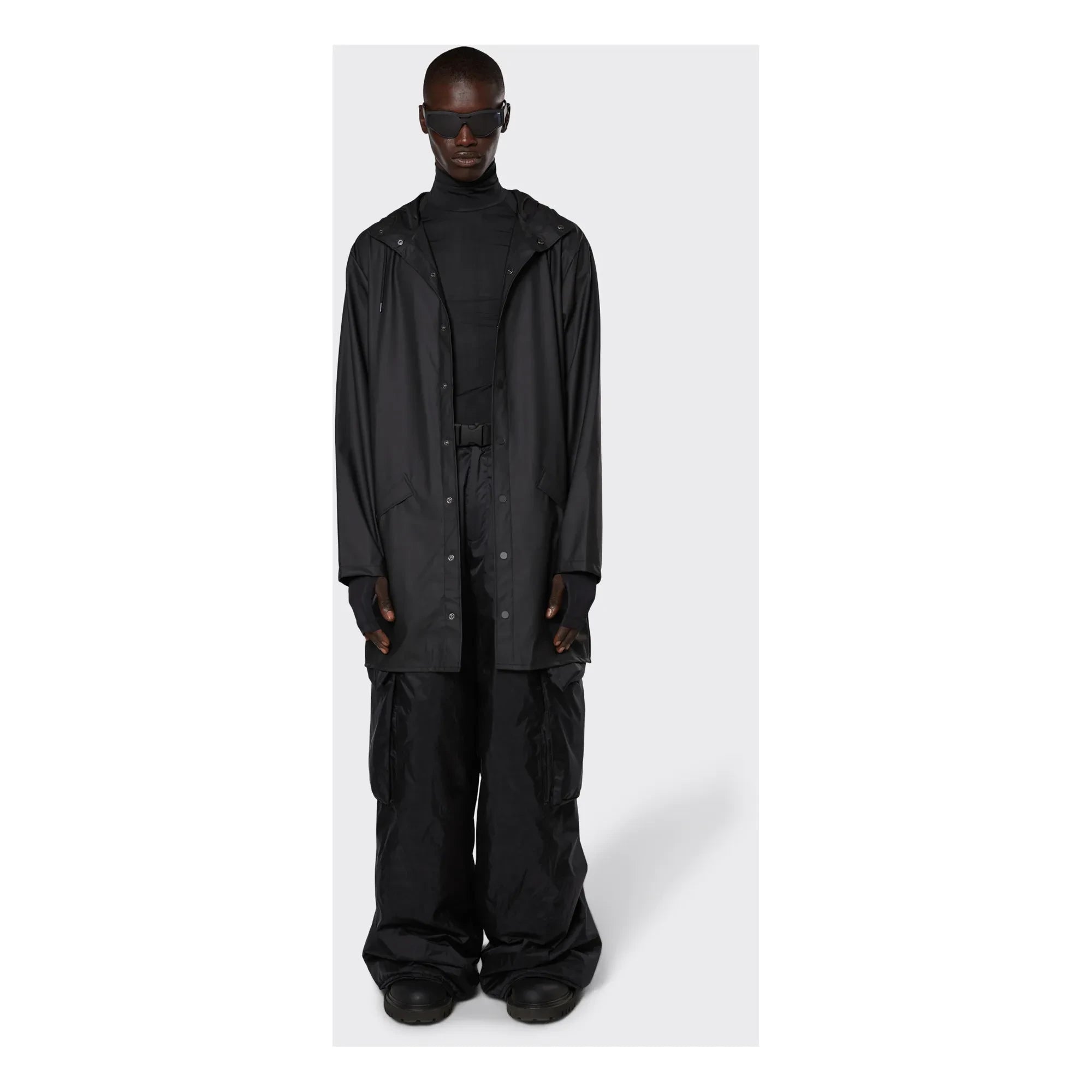 Rains – Unisex Langer wasserdichter Waxcoat | Schwarz