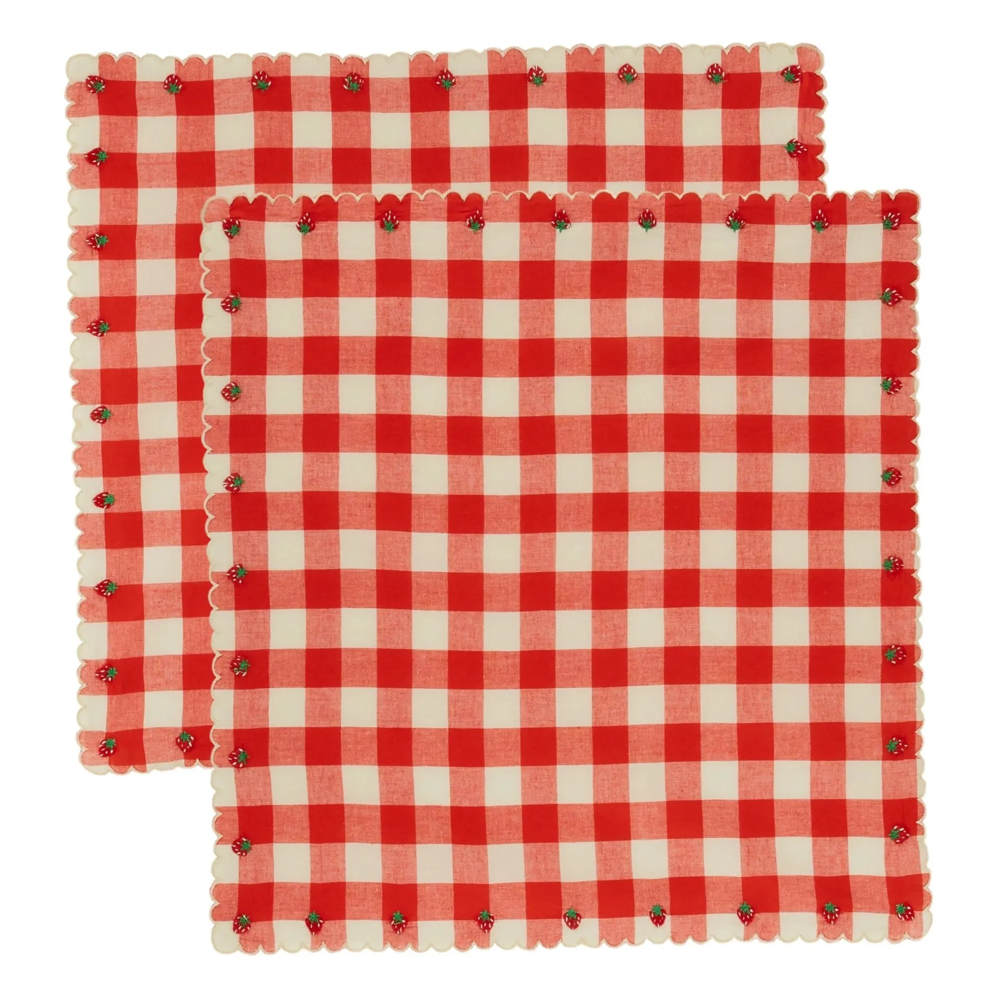 Emile et Ida - Bestickte Serviette | Rot