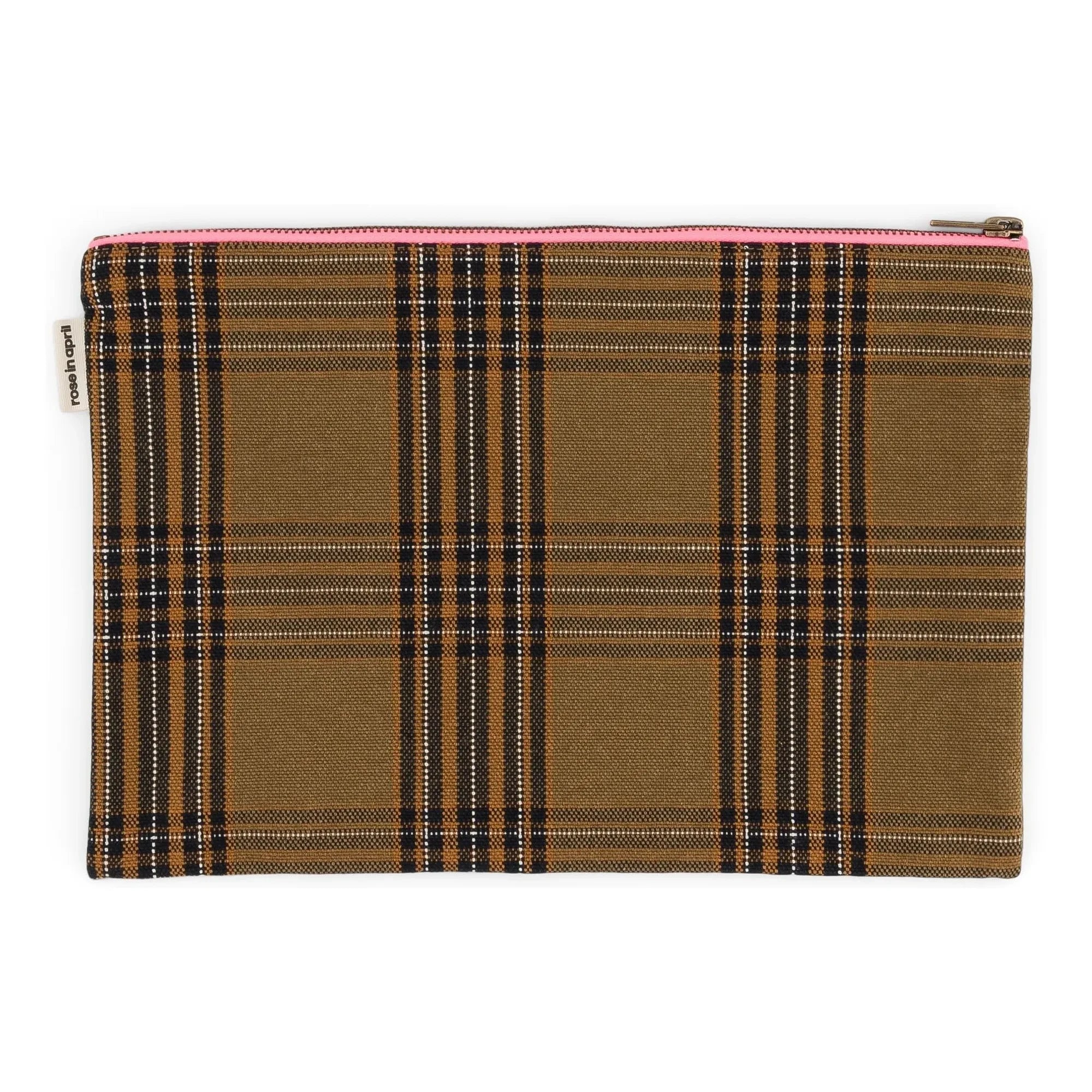 Rose in April - Lili Tartan Clutch | Braun