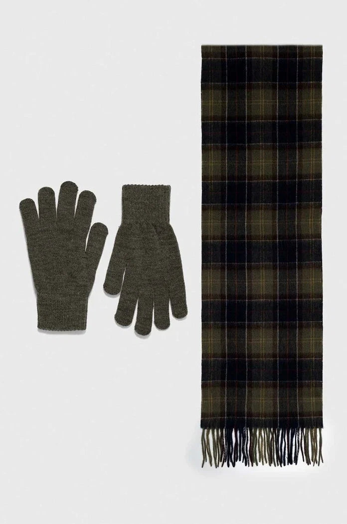 Barbour Tartan Atkı ve Eldiven Hediye Seti