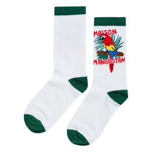 Maison Mangostan - Papagei Socken | Weiß