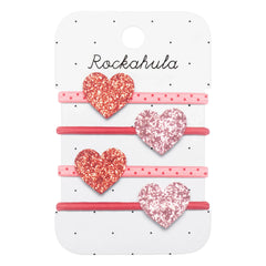 Rockahula Kids - Haarreif mit 4 glänzenden Herzen | Pink