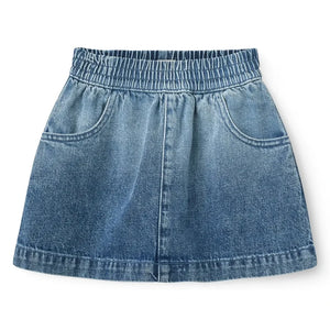 Copenhagen Colors - Denim-Rock mit Blockdruck aus Bio-Baumwolle | Mavi