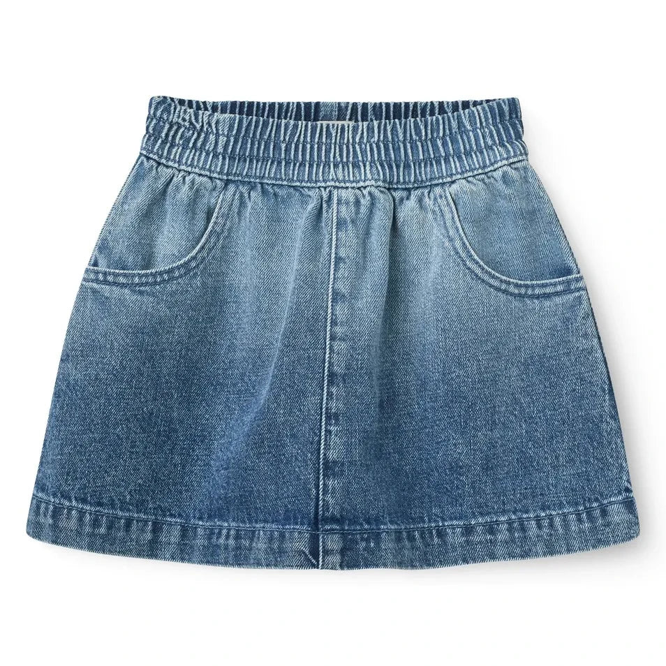 Copenhagen Colors - Denim-Rock mit Blockdruck aus Bio-Baumwolle | Mavi