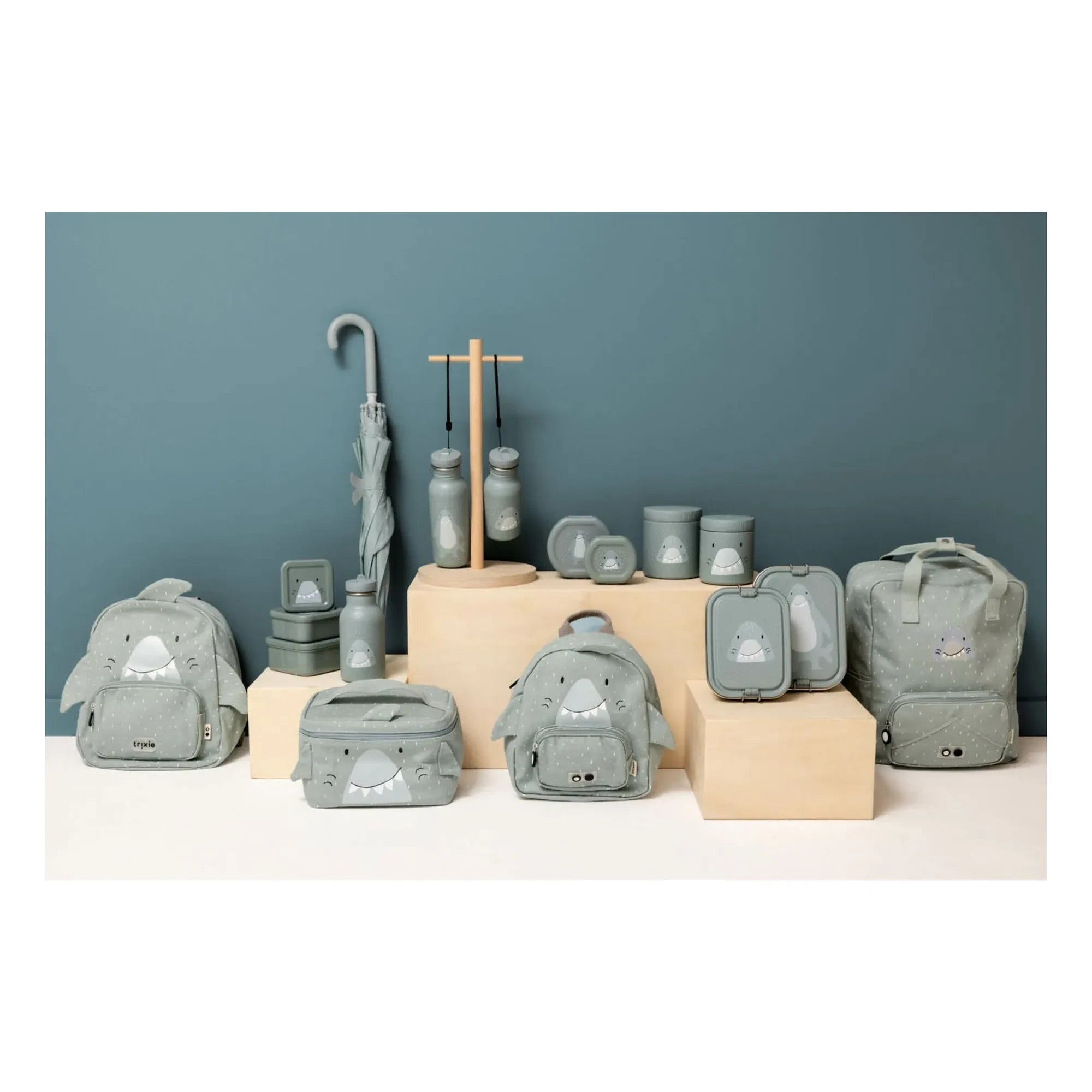 Trixie – Mr. Shark 3-teiliges Snackdosen-Set | Grau Blau
