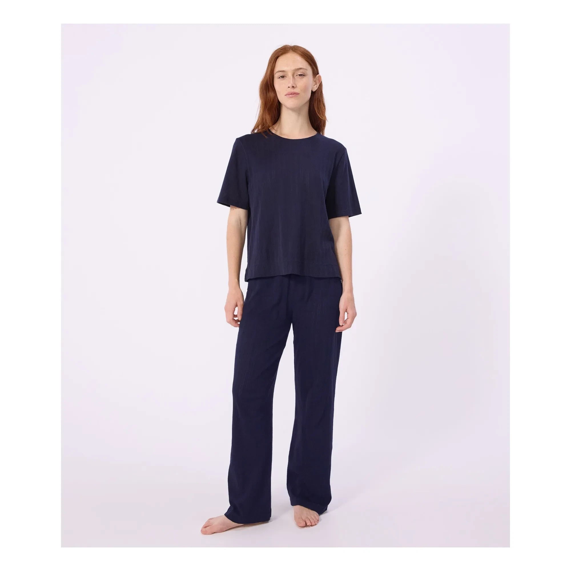 Petit Bateau - Marineblaue flüssige Pyjamahose